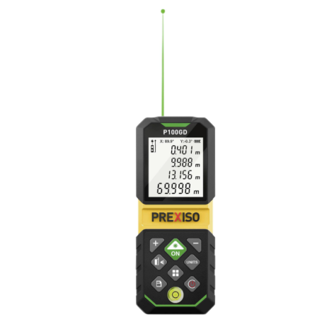 MEDIDOR DE DISTANCIA LÁSER VERDE RECARGABLE, 100 METROS MODELO PXP100GD - PREXISO