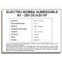 ELECTROBOMBAS SUMERGIBLES - AYERBE 200 DCm20 HF