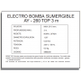 ELECTROBOMBAS SUMERGIBLES - AYERBE 260 TOP 3 m