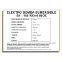 ELECTROBOMBAS SUMERGIBLES - AYERBE 160 RXm1 INOX