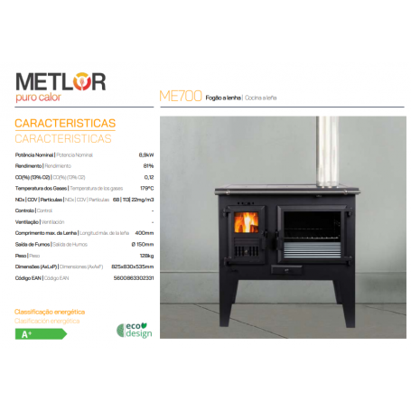 COCINA DE LEÑA METLOR MODELO ME700