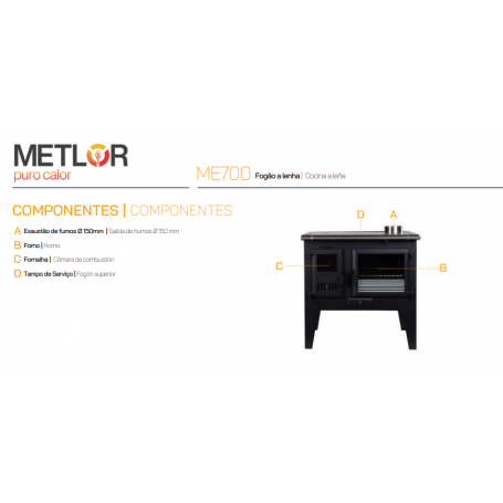 COCINA DE LEÑA METLOR MODELO ME700