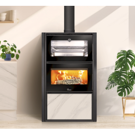 ESTUFA A LEÑA CON HORNO MODELO BERGEN - LACUNZA