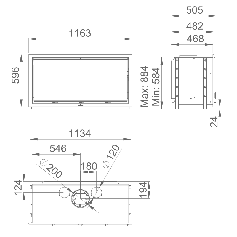 ESTUFA DE LEÑA INSERTABLE BRONPI MODELO CAIRO 110 - Imagen 5