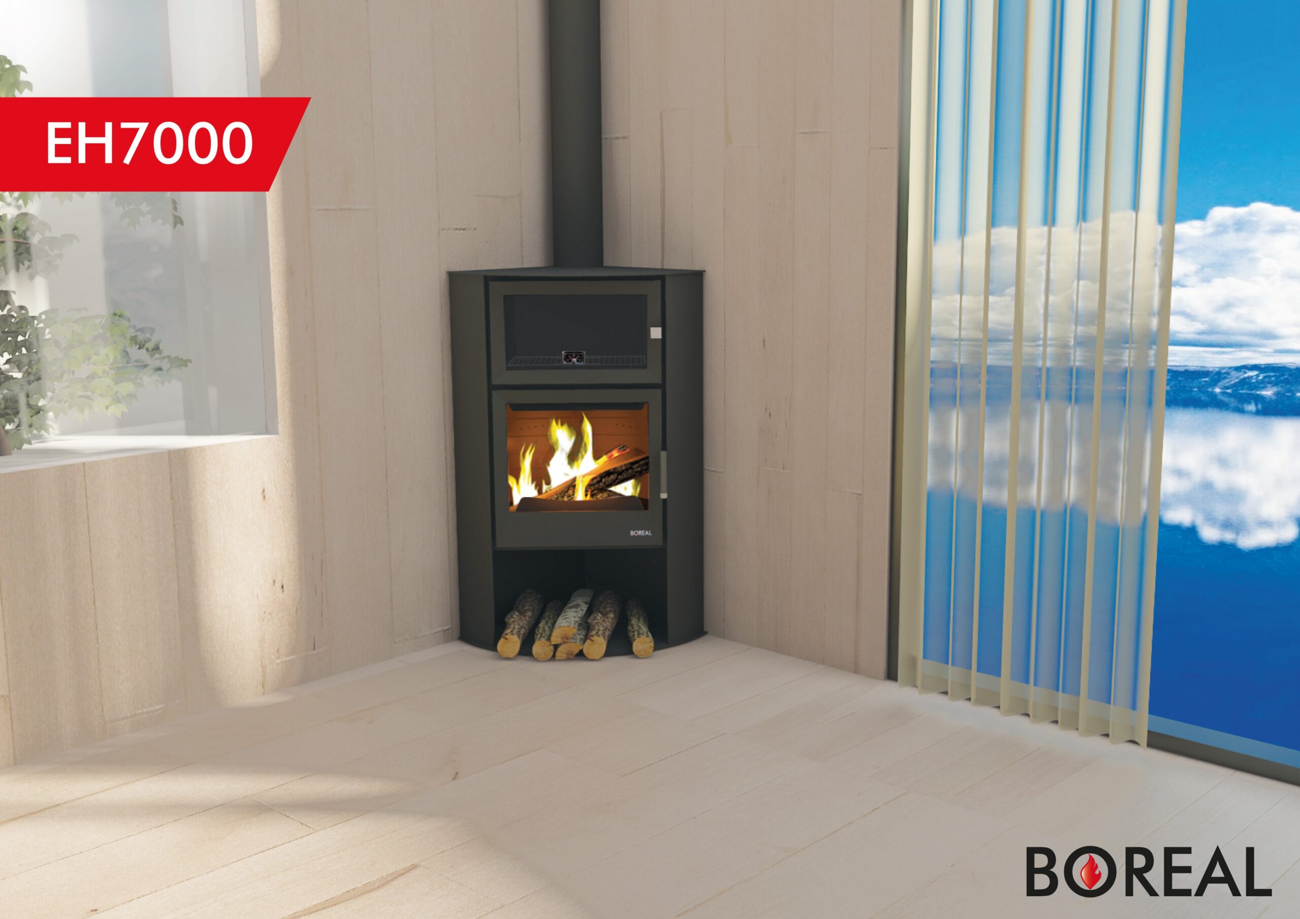 ESTUFA RINCON DE LEÑA CON HORNO BOREAL MODELO EH7000
