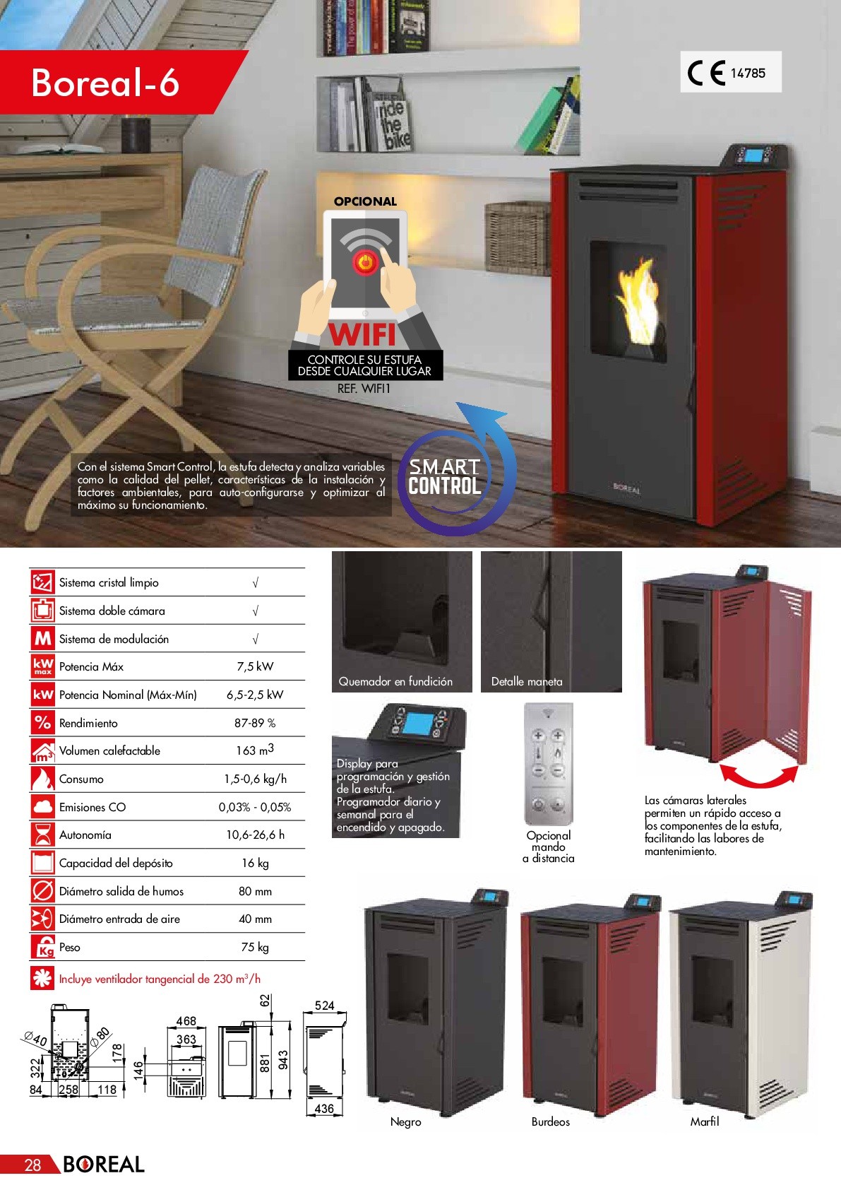 ESTUFA DE PELLET BOREAL 6 KW - Imagen 6