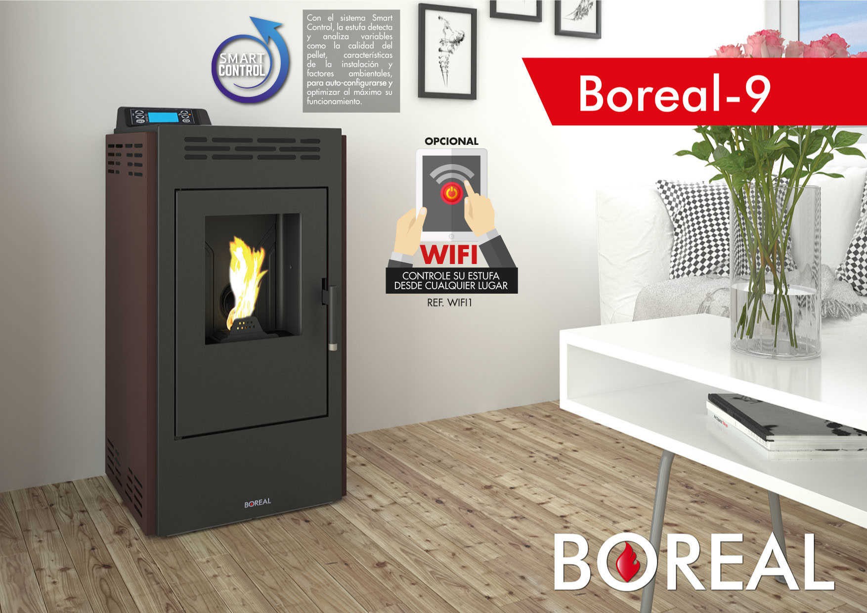 ESTUFA DE PELLET SIN CÁMARAS BOREAL MODELO BOREAL 9 KW - Imagen 5