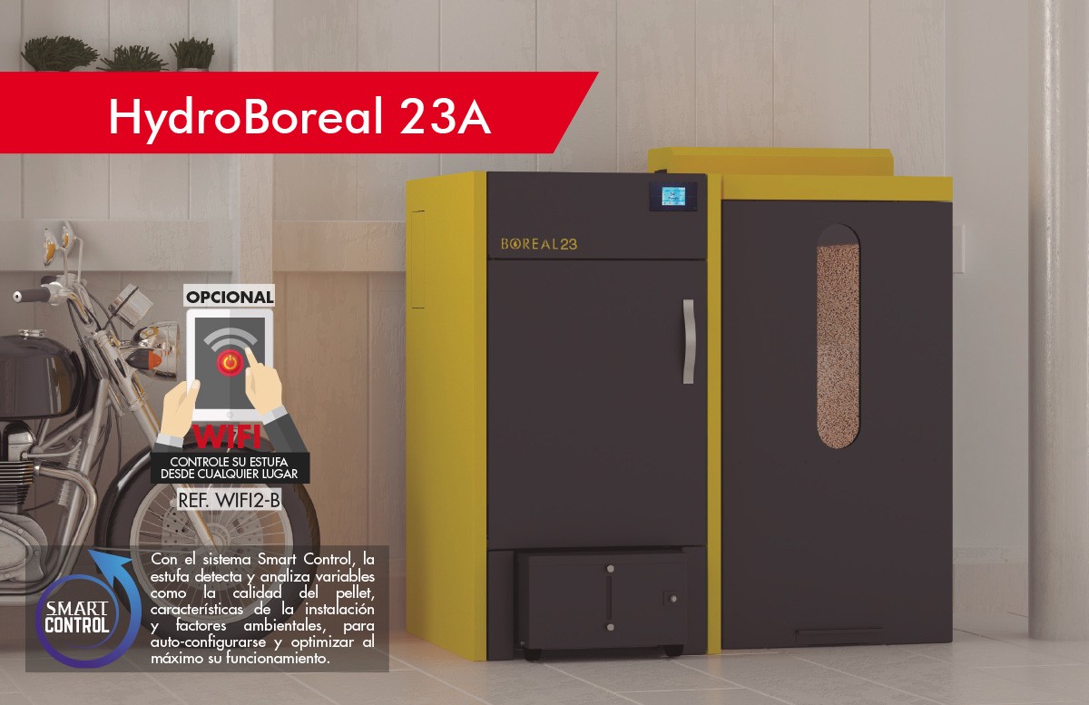 CALDERA DE PELLET BOREAL 23 KW CON SISTEMA DE LIMPIEZA Y COMPACTADOR DE CENIZAS - Imagen 3