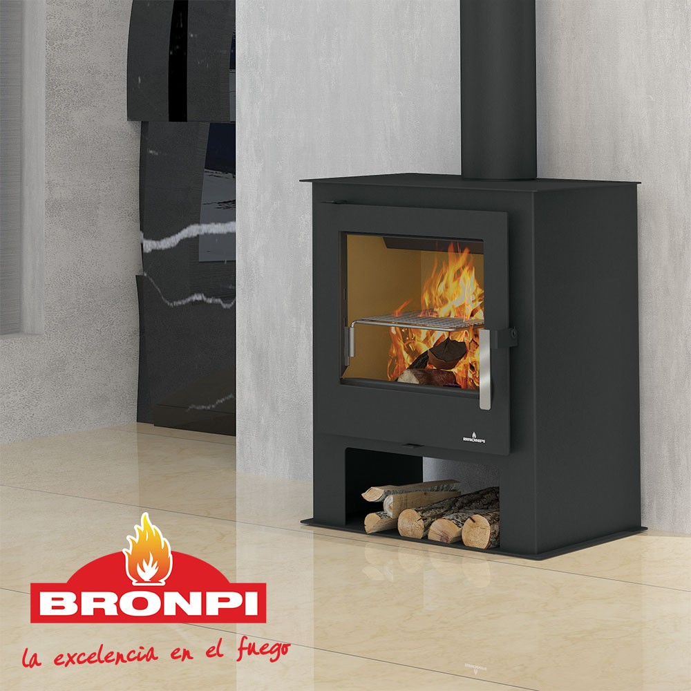 ESTUFA DE LEÑA CON PARRILLA BRONPI MODELO GIJÓN