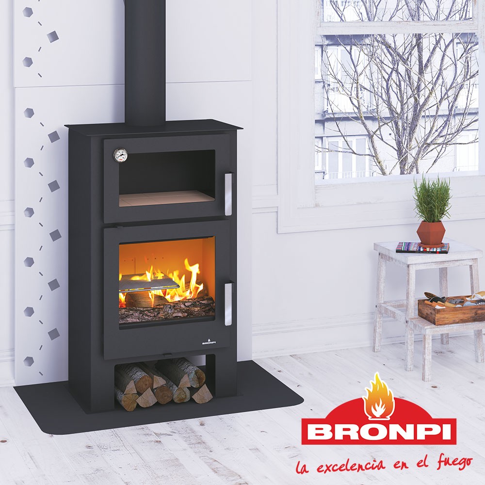 ESTUFA DE LEÑA CON HORNO BRONPI MODELO GIJÓN-H