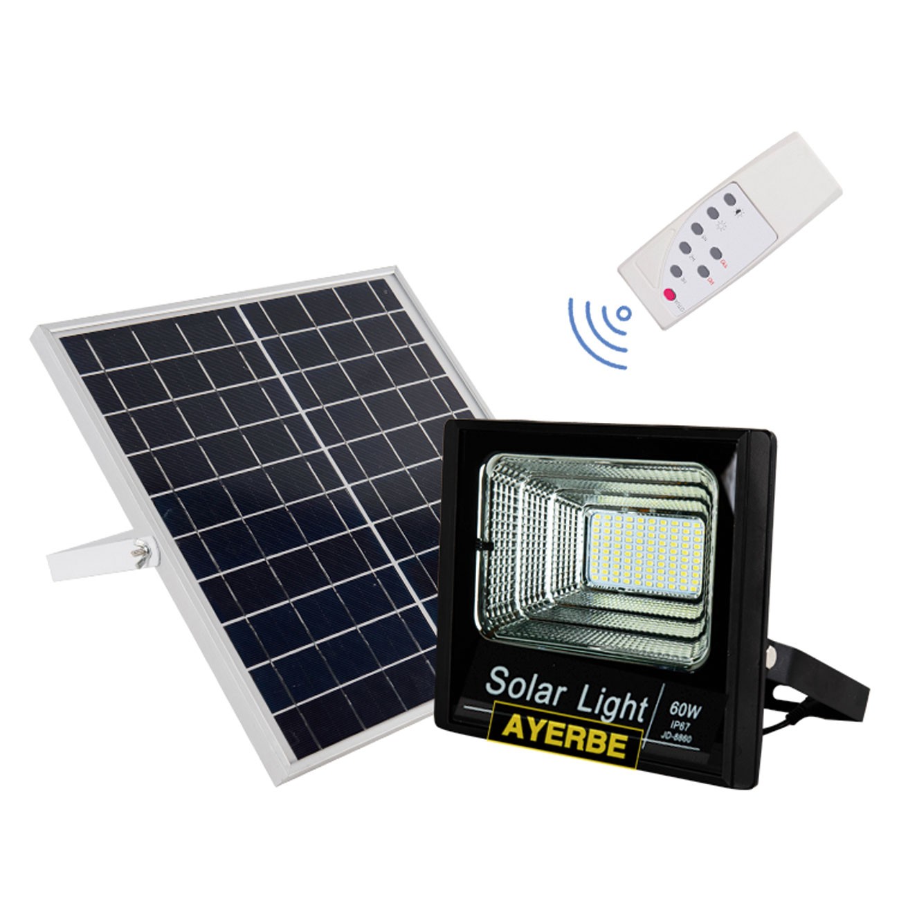 FOCO SOLAR LED AYERBE 60 W CON MANDO A DISTANCIA
