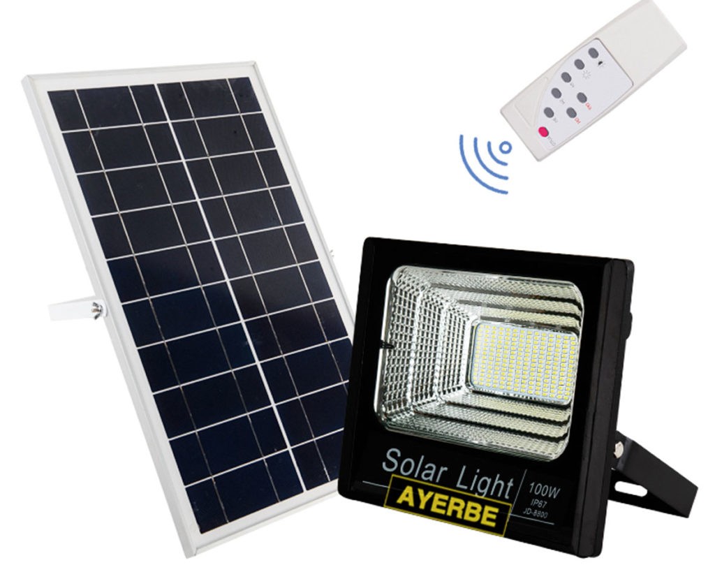 FOCO SOLAR LED AYERBE 200 W CON MANDO A DISTANCIA