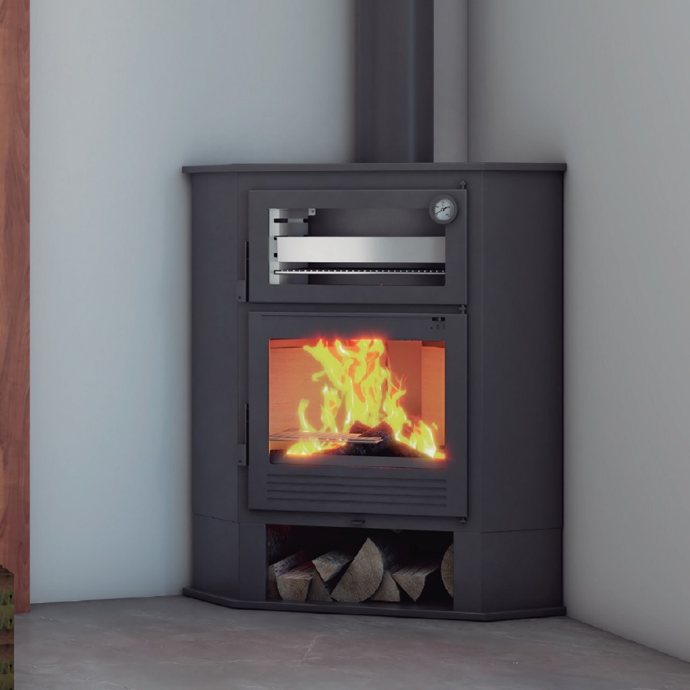 ESTUFA LEÑA RINCÓN CON HORNO FM MODELO CH-8 R