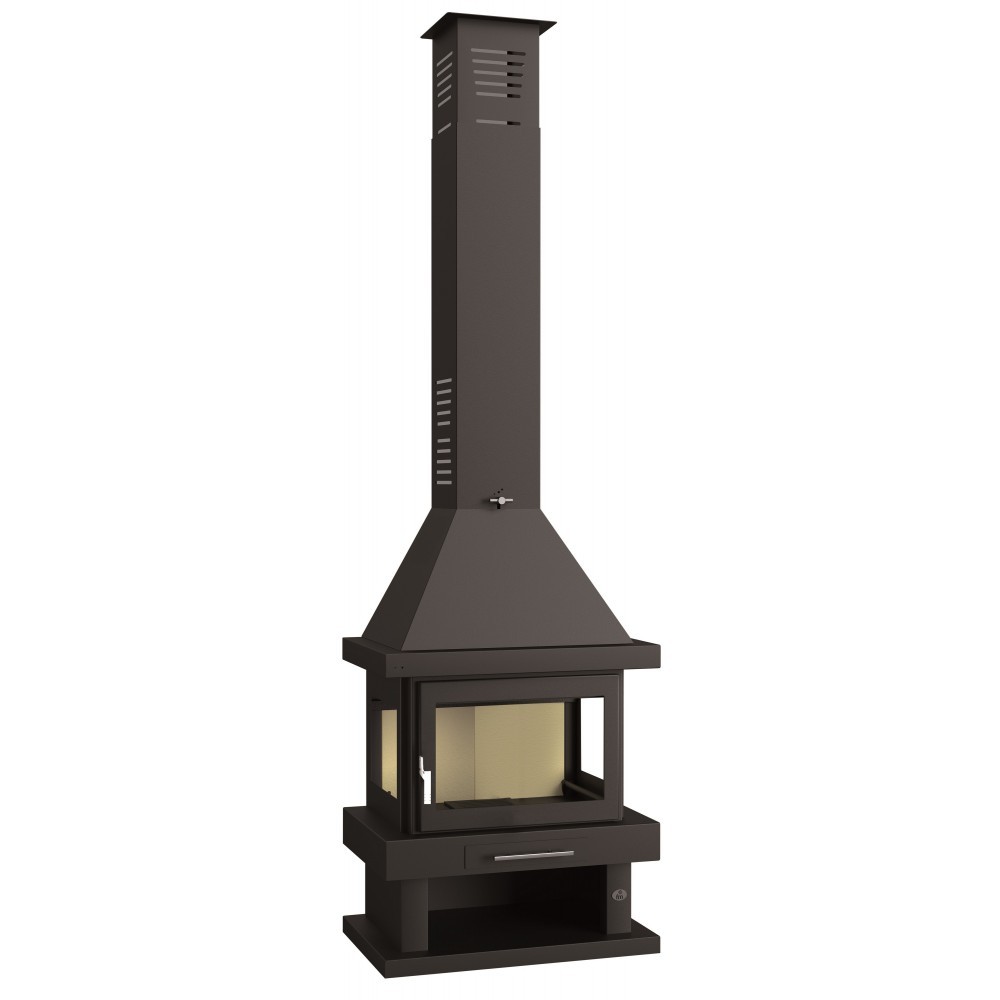 CHIMENEA LEÑA FRONTAL 3 CARAS FM MODELO C-103