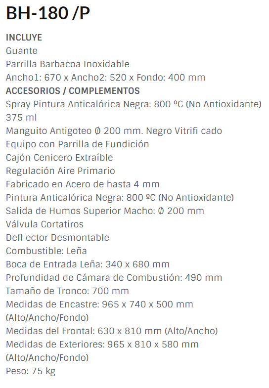 BARBACOA HOGAR MODELO BH-180 FM - Imagen 3