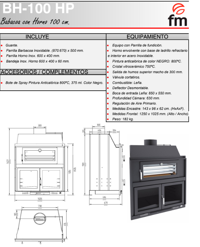 BARBACOA HOGAR MODELO BH-100 HP FM - Imagen 4