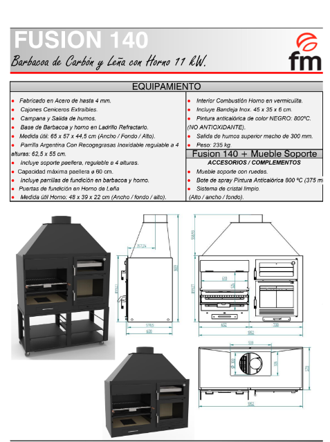 BARBACOA HORNO MODELO FUSIÓN 140 DE FM - Imagen 4