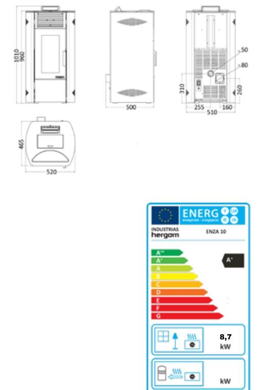 ESTUFA DE PELLETS HERGOM MODELO ENZA 10 - Imagen 5