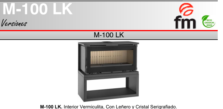 Estufa Leña con Leñero FM Modelo M-100 LK - Imagen 5