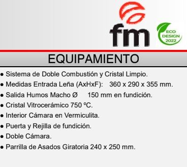 ESTUFA LEÑA RINCON FM MODELO M-105 - Imagen 5