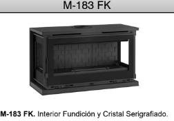 Estufa Leña Para Colgar FM Modelo M-183 K 3 Cristales Serigrafiados - Imagen 2
