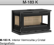 Estufa Leña Para Colgar FM Modelo M-183 K 3 Cristales Serigrafiados - Imagen 4
