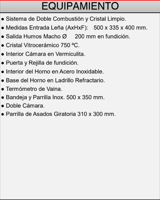 ESTUFA DE LEÑA CON HORNO Y VENTILADOR TANGENCIAL FM MODELO M-107 T - Imagen 5