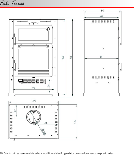 ESTUFA DE LEÑA CON HORNO Y VENTILADOR TANGENCIAL FM MODELO M-107 T - Imagen 6