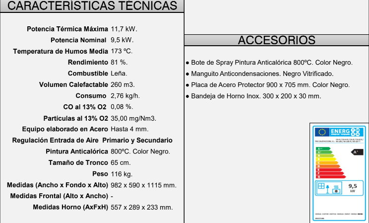 ESTUFA LEÑA CON HORNO FM MODELO CH-4 R - Imagen 4