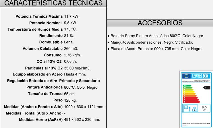 ESTUFA LEÑA RINCÓN CON HORNO FM MODELO CH-8 R - Imagen 2
