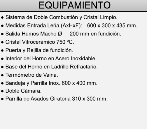 HORNO LEÑA INSERTABLE FM MODELO HLI-200 F - Imagen 3