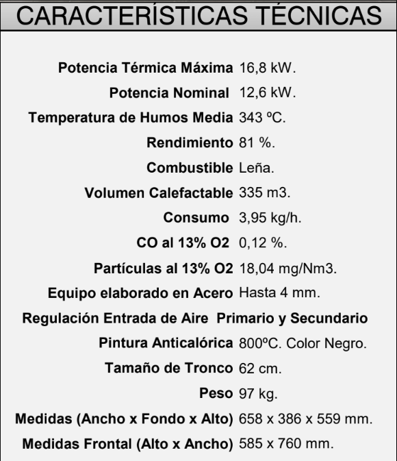 INSERTABLE DE LEÑA DE 70 CM A 2 CARAS Y 2 PUERTAS CON TURBINAS FM MODELO IT-172 - Imagen 6