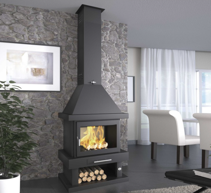 CHIMENEA METÁLICA FRONTAL A LEÑA FM MODELO C-200 K