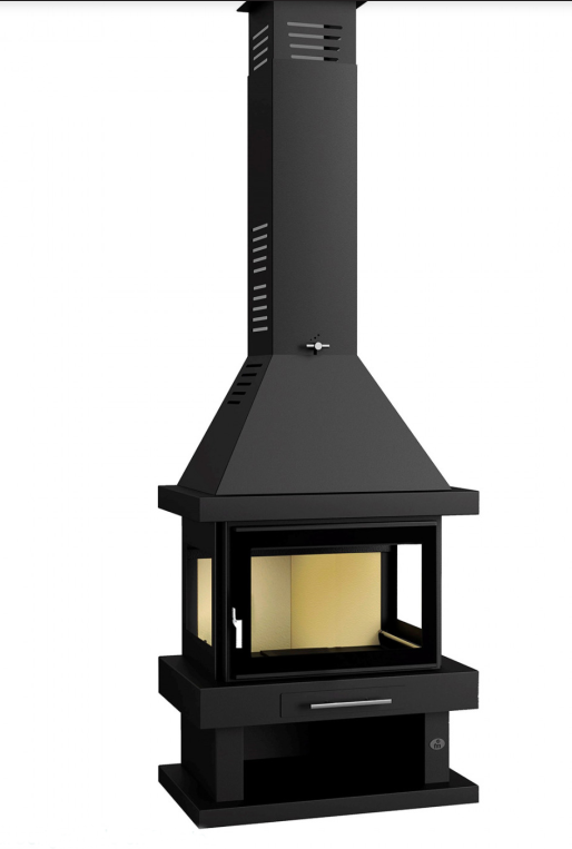 CHIMENEA LEÑA 3 CARAS MODELO C-203K FM CALEFACCION - Imagen 2