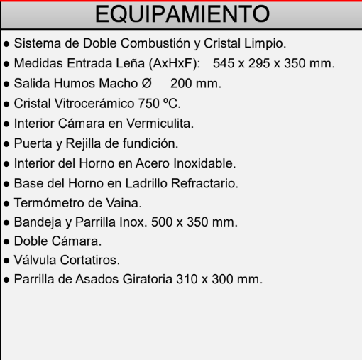 CHIMENEA METÁLICA FRONTAL CON HORNO INOX ENVOLVENTE Y BANDEJA DE 50CM FM MODELO C-300 H - Imagen 3