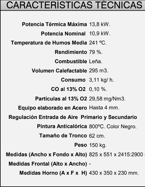 CHIMENEA METÁLICA FRONTAL CON HORNO INOX ENVOLVENTE Y BANDEJA DE 50CM FM MODELO C-300 H - Imagen 4