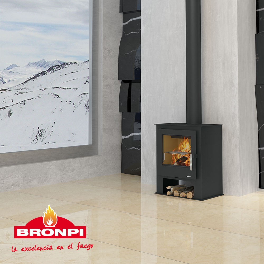 ESTUFA DE LEÑA CON PARRILLA BRONPI MODELO GIJÓN - Imagen 3