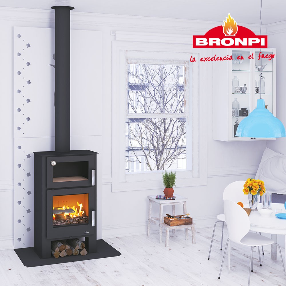 ESTUFA DE LEÑA CON HORNO BRONPI MODELO GIJÓN-H - Imagen 3