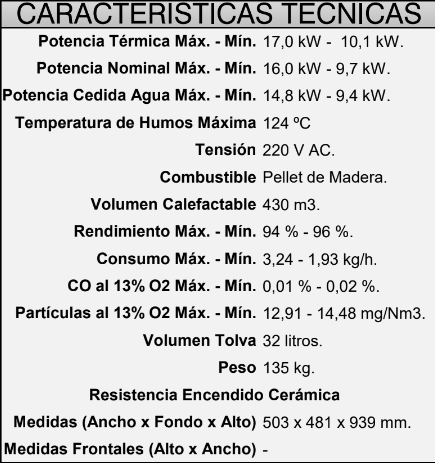 ESTUFA DE PELLETS FM MODELO BP-500 H - Imagen 4