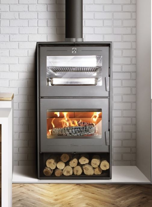 ESTUFA DE LEÑA EN ACERO CON HORNO LACUNZA MODELO ALTEA - Imagen 2