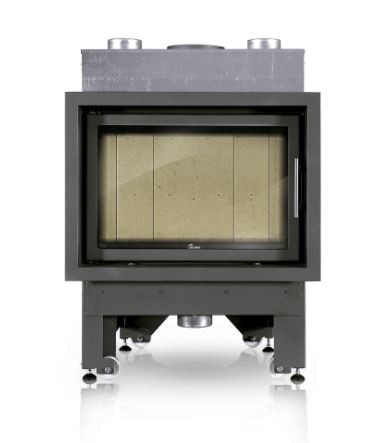 MONOBLOQUE DE LEÑA EN ACERO PUERTA LATERAL LACUNZA MODELO INCA 80 - Imagen 2