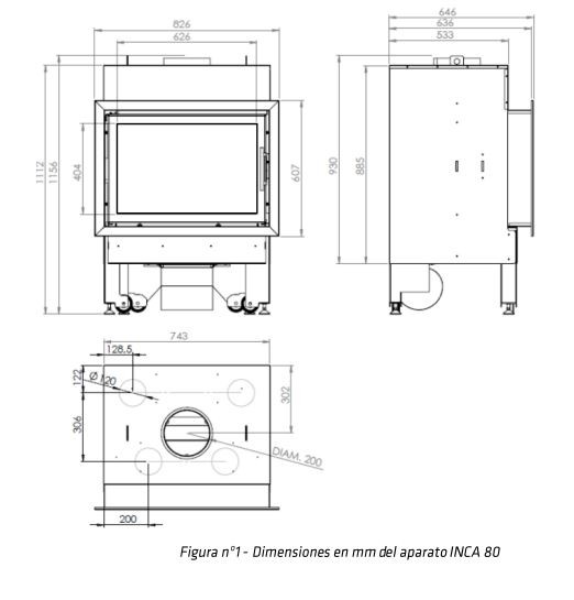 MONOBLOQUE DE LEÑA EN ACERO PUERTA LATERAL LACUNZA MODELO INCA 80 - Imagen 5