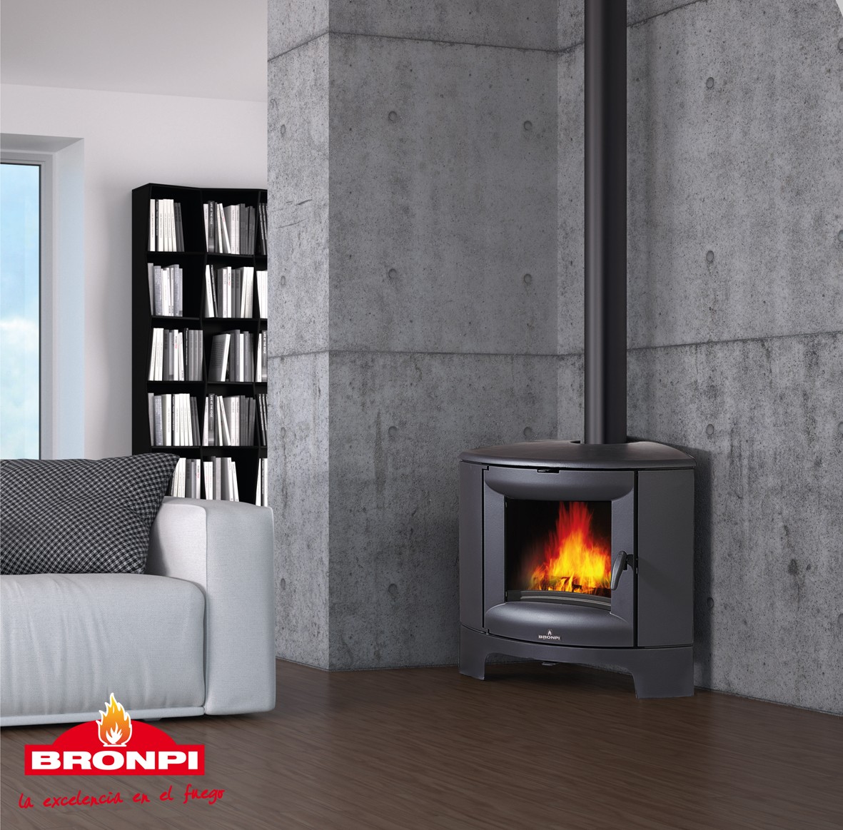 ESTUFA DE LEÑA FUNDICIÓN DE RINCÓN BRONPI MODELO BREMEN - Imagen 2