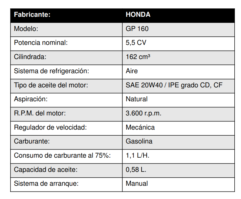GENERADOR AYERBE 3000 H-MN HONDA GP-160 - Imagen 4