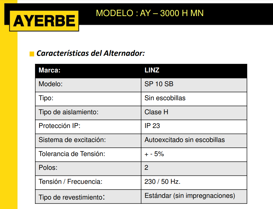 GENERADOR AYERBE 3000 H-MN HONDA GP-160 - Imagen 5
