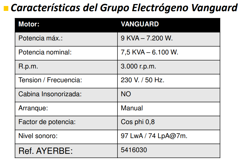 Generador con Motor VANGUARD 9000 Monofásico - Imagen 4