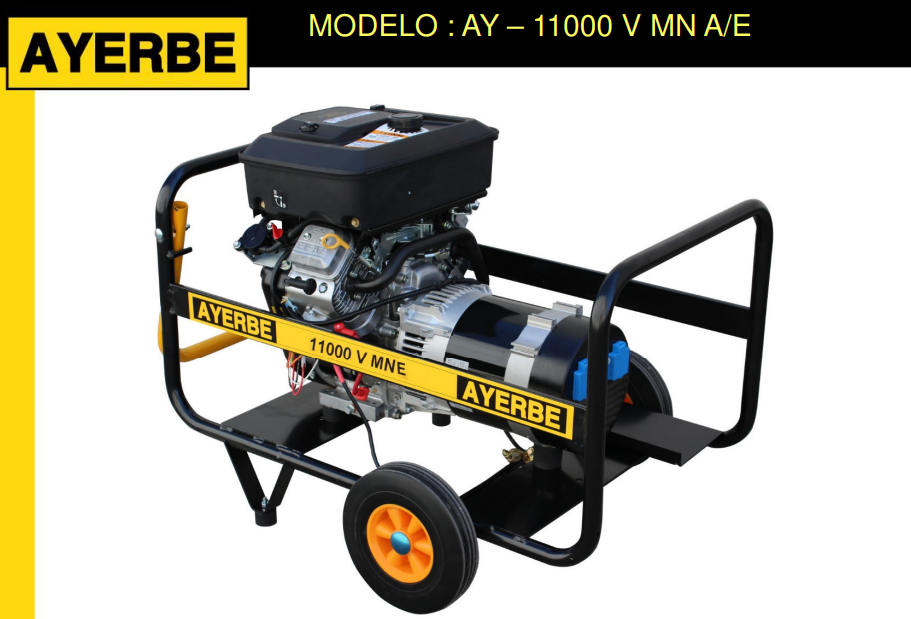 GENERADOR GASOLINA AYERBE 11000 V MN ARRANQUE ELECTRICO - Imagen 2