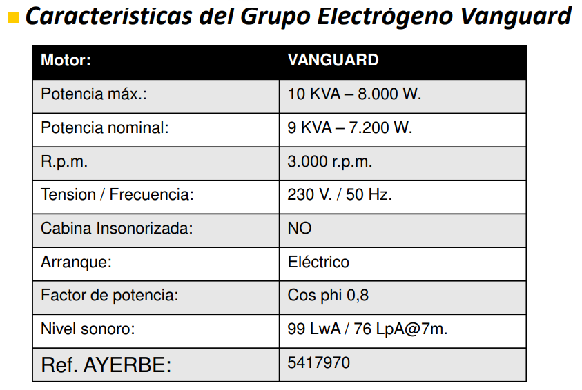 GENERADOR GASOLINA AYERBE 11000 V MN ARRANQUE ELECTRICO - Imagen 4