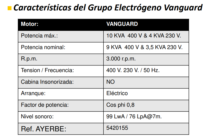 GENERADOR GASOLINA AYERBE 11000 V TX ARRANQUE ELECTRICO - Imagen 4
