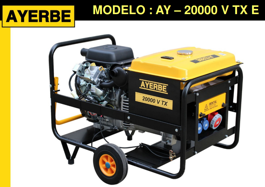 GENERADOR GASOLINA AYERBE 20000 V TX ARRANQUE ELECTRICO - Imagen 2